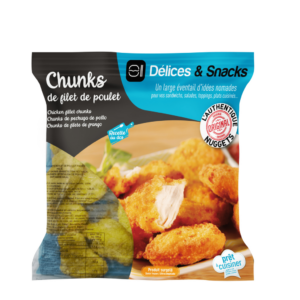 Délices & Snacks Chunk de filet de poulet pané halal 1 kg