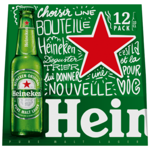 Heineken Bière blonde 5% 12 x 33 cl verre perdu soit 3.96 L