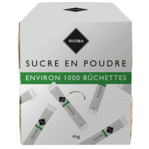 RIOBA Sucre en poudre bûchette 1 000 x 4 g soit boîte 4 kg