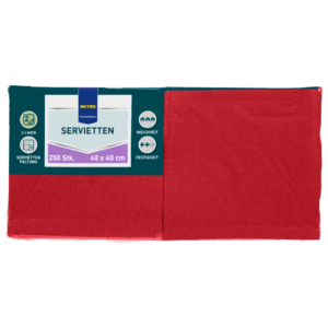 METRO PROFESSIONAL Serviette 2 plis rouge 40 x 40 cm x 250