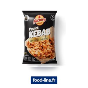 Lamelles de kebab de poulet surgelées – Carton 10 x 800 g