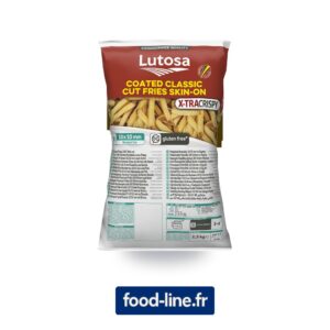 Frites Lutosa enrobées 10/10 mm avec peau surgelées – Carton 4 x 2,5 kg