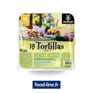 Tortillas / wraps Antalya 25 cm 60 g – Carton de 108 pièces (6 x 18)